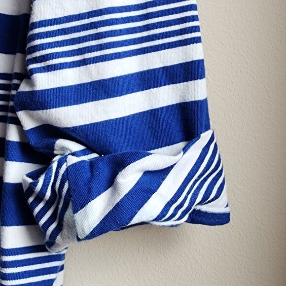 Talbots Blue/White Striped Square Neck Shirt Size X - Picture 8 of 15